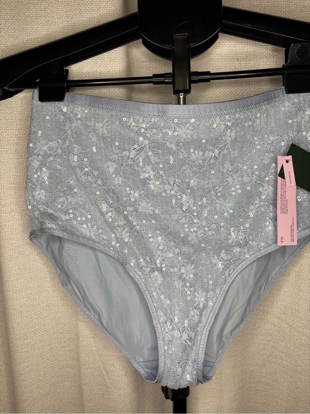 wild fable Light Blue Sequin Lace High-Waist Brief